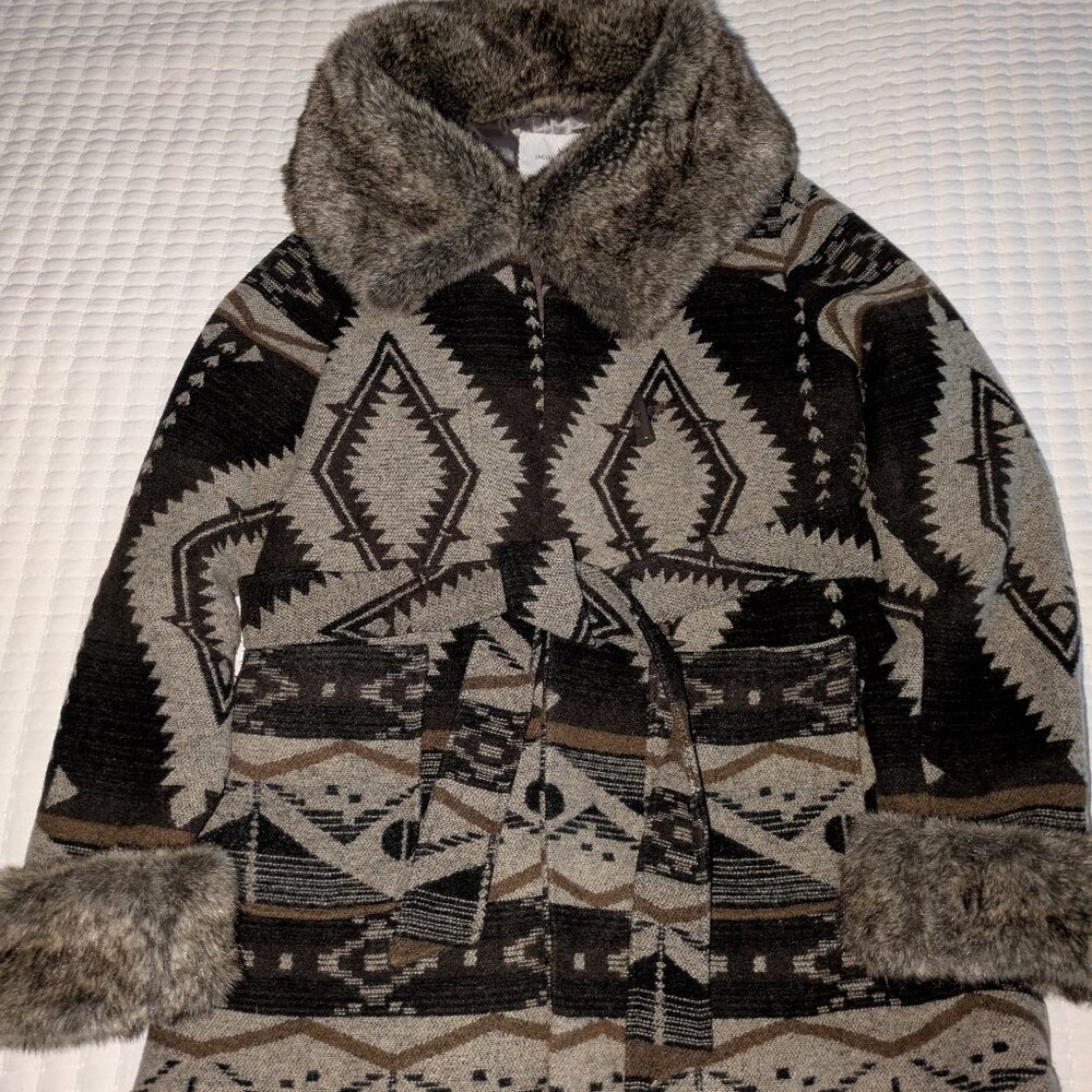 Southwestern Fur collar coat